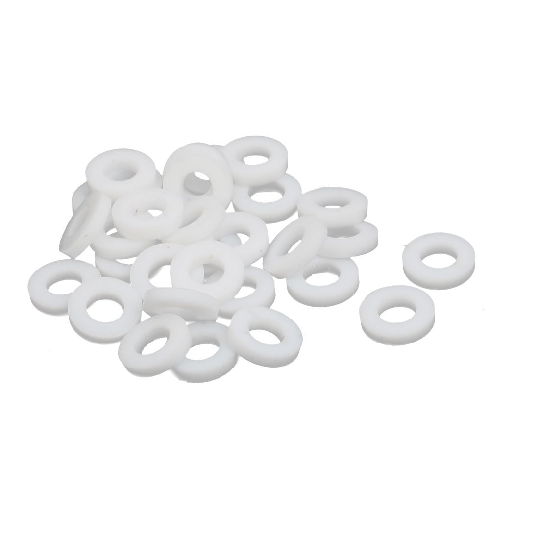 sourcingmap PTFE Flat Washers 10mm OD 5mm ID 2mm Thickness Sealing Gasket for Faucet Pipe Water Hose, White, Pack of 30