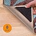 CMISMPRT Rug Gripper - Reusable Carpet Anti Curling Non Slip Area Sticker Keeps Your Rug in Place and Makes Corners Flat Removable Washable Pad for Tile Floors, Carpets, Floor Mats, Wall, Black 8pcs