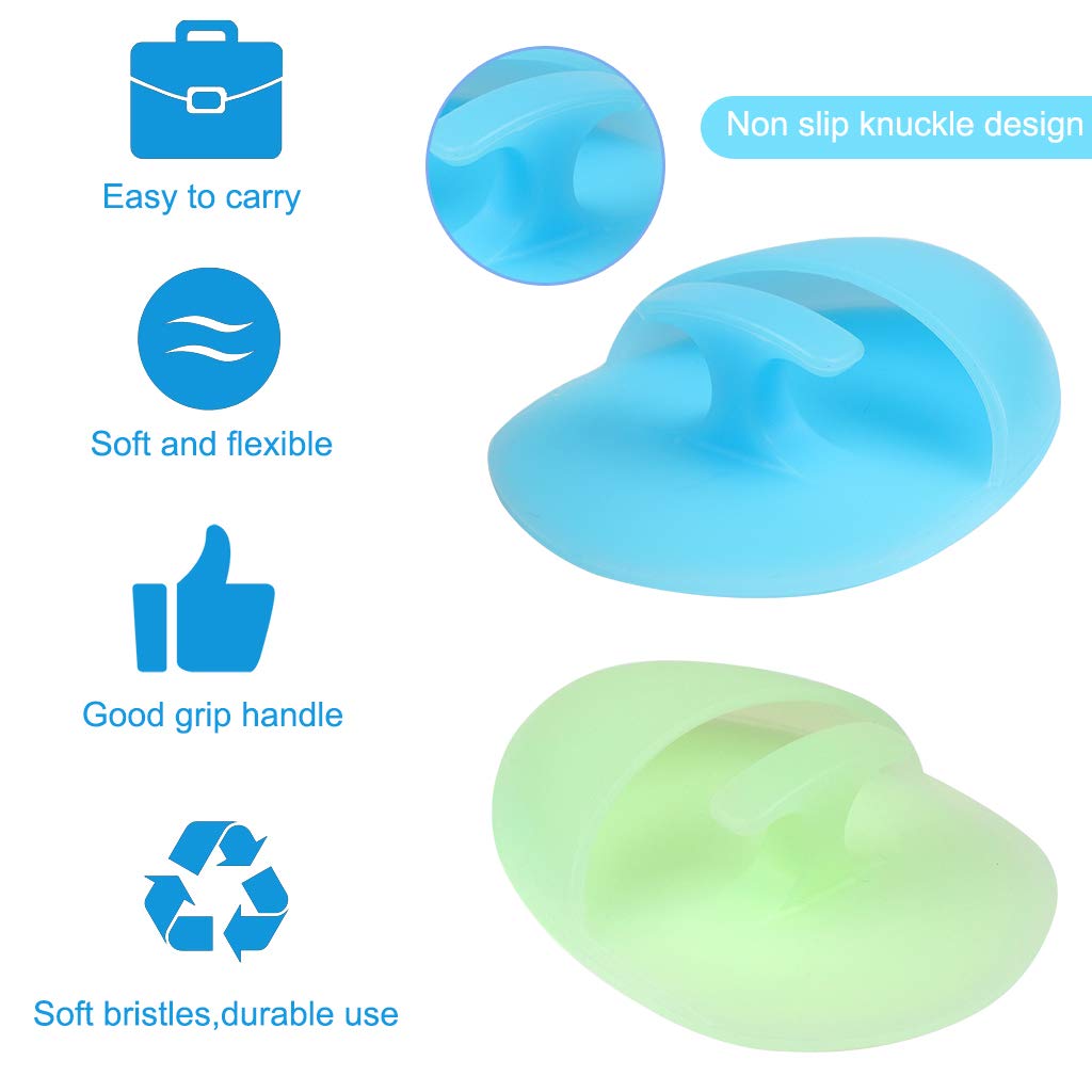 Ewinever Facial Cleansing Brush, Silicone Face Scrubber + Lip Scrubber Brush Exfoliating Brush For Sensitive Delicate Dry Skin (Set of 4PCS): Beauty