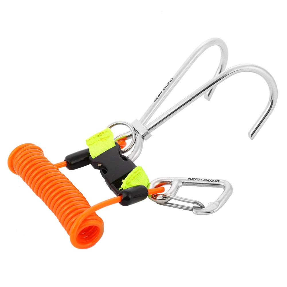 DEWIN Drift Diving Reef Single Hook Stainless Steel Reef Hook Diving Safety Accessories (Color : Orange)