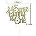 Some Bunny Is One Cake Topper, Boys Girls First Birthday Party Decorations, Birthday Bunny Cupcake Topper, Bunny 1 Topper - Gold Glitter
