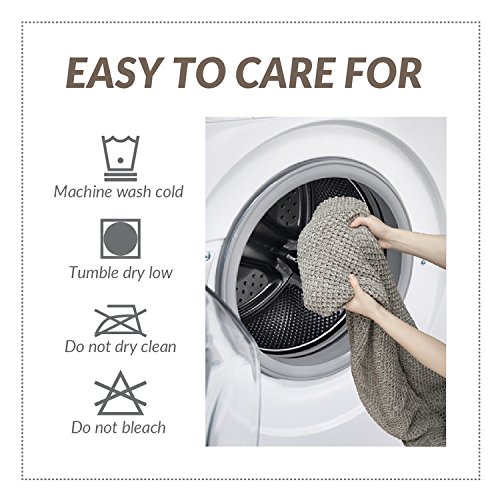 Knitted Throw Blanket Heather Grey for Sofa and Couch, Lightweight, Ultra-Soft Cozy Knit Bed Throws 130x150cm by Bedsure