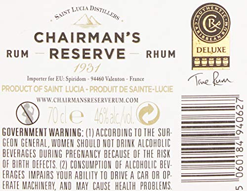 Chairman's Reserve Finest St. Lucia Rum 1931 (1 x 0.7 l) – Bild 8