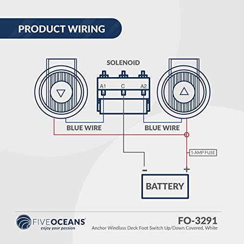 Five Oceans Anchor Windlass Deck Foot Switch Up/Down, Single Direction