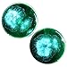 Pair - Emerald Falls Glass Essential Oil Ear Plugs Organic Handmade Ceramic Double-Flared Body Jewelry
