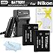 2 Pack Battery And Charger Kit For Nikon Coolpix S3700, S2800 S2900, S33, S7000, S6900, S6400, S5200, S6500, A300, W100 Digital Camera Includes 2 Replacement EN-EL19 Batteries + AC/DC Charger + More