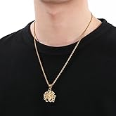 Klapgo Gothic Skull Snake Necklace for Men Women Stainless Steel Silver Tone Cuban Link Chain Punk Retro Mens Jewelry Pendant Necklace