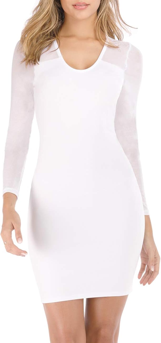 white see through bodycon dress