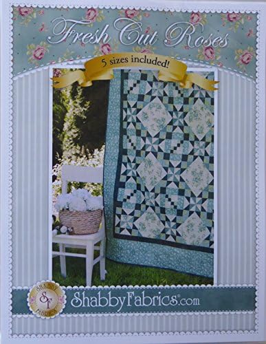 Pattern~Fresh Cut Roses,Quilt Pattern by Shabby Fabrics~ 5 Sizes
