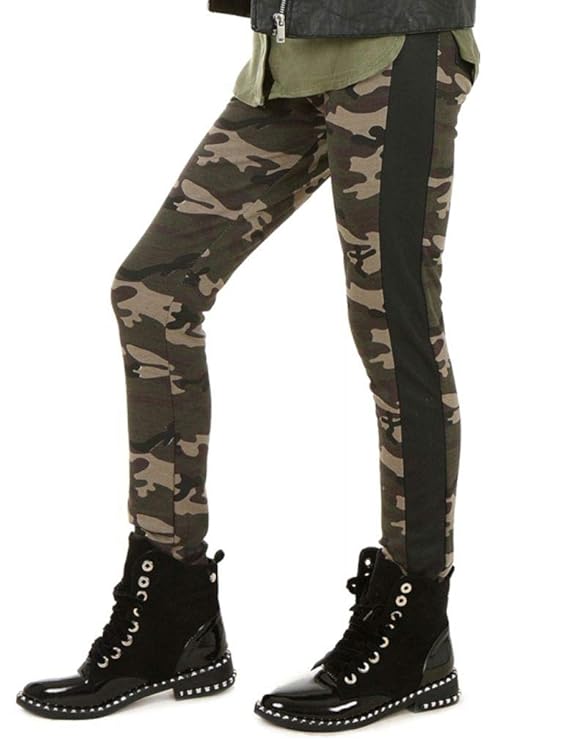 Mädchen Warm Thermo Leggings Leggins Winter Kunstleder Camouflage 116-158