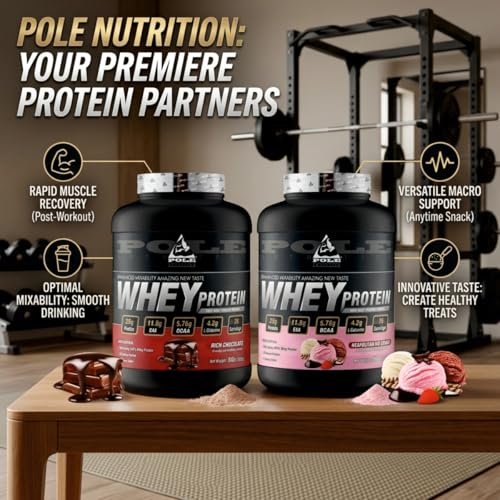 Pole Nutrition Whey Protein Powder, 76 Servings, 2268g (Banana)