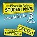 CARBATO Student Driver Magnet Safety Sign Reflective Vehicle Bumper Sticker for New Drivers, 10 x 3.5 Inch, Pack of 3