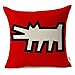 Kingla Home Square Cotton Linen Decorative Throw Pillow Covers 18 X 18 Inch Graffiti-Art Printing Pillowcase Zippered Couch Cushion Covers