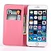 Yakamoz Lovely Cute Black Red Bow Bowkot Polka Dot Leather Flip Wallet Stand Case with Card Slots for Apple iPhone 6 Plus 5.5