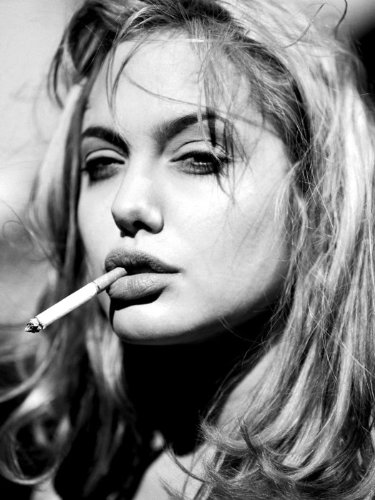 D7299 Angelina Jolie Smoking Blonde Hot Portrait BW 32x24 Print POSTER (Angelina Jolie Best Photos)