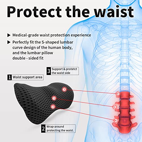 kasney Lumbar Support Pillow Ergonomic Memory Foam Lumbar Pillow