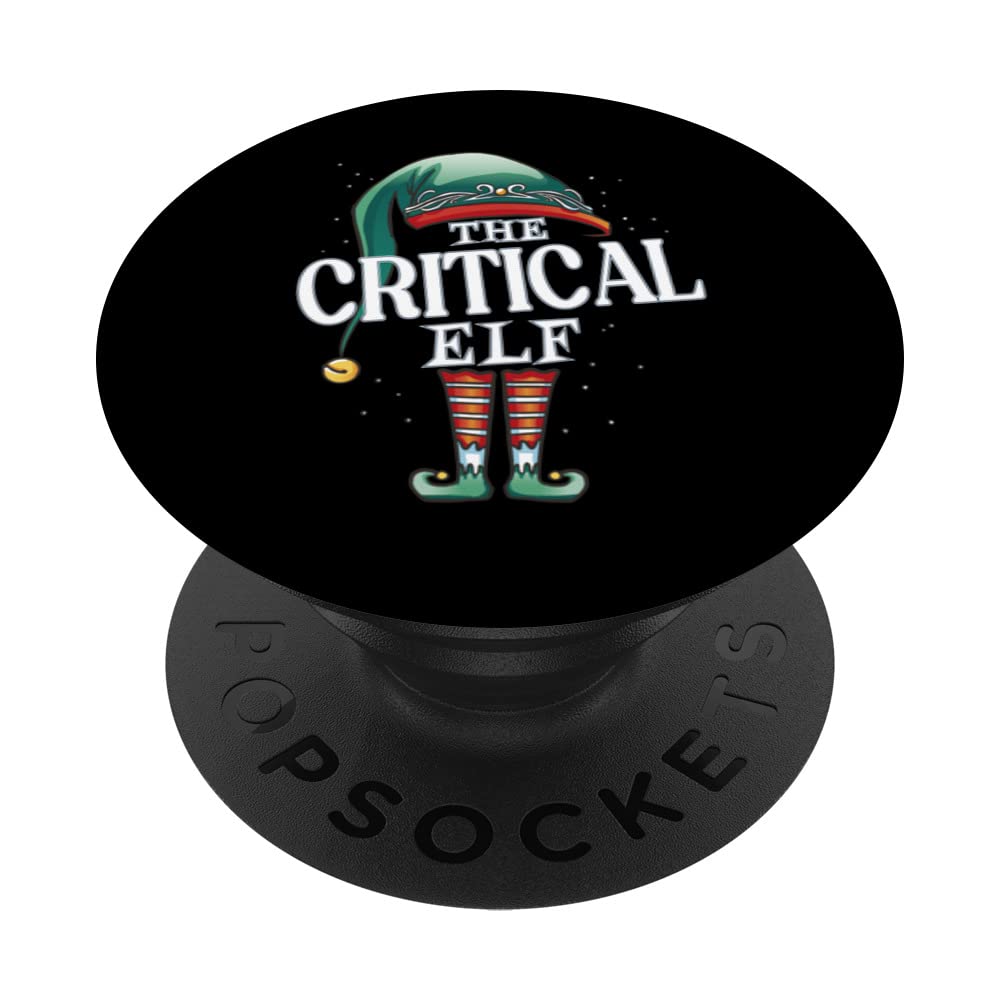 Critical Elf Christmas Group Xmas Pajama Party PopSockets Swappable PopGrip