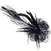 Navifoce Elegant Womens Girl Seersucker Peacock Frangipani Plumeria Fascinators Cocktail Feather Headwear Hair Clip (Black)