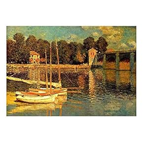 The Bridge of Argenteuil by Claude Monet - French Impressionism - Plein Air Landscape - Peel and Stick Large Wall Mural, Removable Wallpaper, Home Decor - 66x96 inches