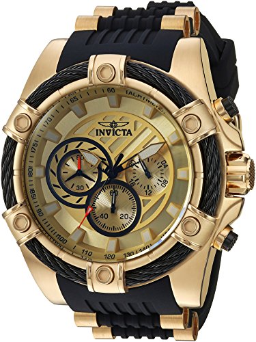 Invicta Men's 'Bolt' Quartz Stainless Steel and Silicone Casual Watch, Color:Black (Model: 25526)