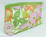 Clinique~pink & Green & Orange Floral Small Makeup Bag