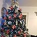 Zabrina 12 Pcs 5.11 in Christmas Tree Decorative Silk Flower Gold Poinsettia Bush and Red Poinsettia Bush Artificial Flowers Red Glitter Poinsettia Christmas Tree Ornaments (Pink)