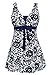 MiYang Women's Bowknot Printing Skirt Spa Swimsuit Padded Bathing Swimwear, Navy(one piece), X-Small(US Size 0-2)
