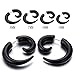 Mens Black Horn Claw Stud Earrings Cheater Fake Ear Plugs Gauges Illusion Tunnel, 2pcs