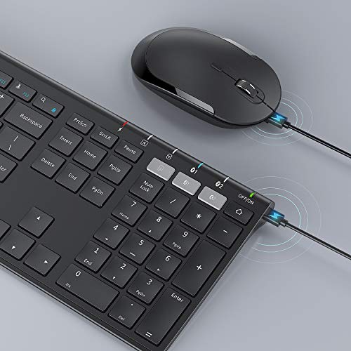 Bluetooth Keyboard and Mouse, MultiDevice Rechargeable Wireless