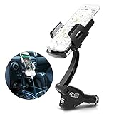 Bestfy 3-in-1 Car Mount Phone Holder with Dual USB Car Charger/Flexible Gooseneck for iPhone, Samsung and More Smart Phones