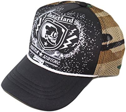 BIZZARE Printed Black Rock & Hard Army Printed in Multicolor Colour Half Net Cap,Trucker Cap for Boys and Girls Cap Cap