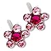 Ear Piercing Earrings Light Rose Fuchsia Daisy Flower Silver Stud Studex System 75 Hypoallergenic