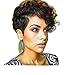 Vibola Women Short Black Brown FrontCurly Hairstyle Synthetic Hair Wigs For Black Women Wig cap