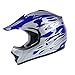 TCT-MT Youth Helmet+Goggles+Gloves Blue Flame DOT Dirt Bike ATV Helmet Motocross Medium New