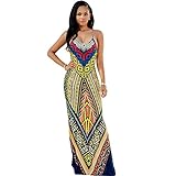 TINYHI Women's Multi-Color Aztec Print Maxi Dress