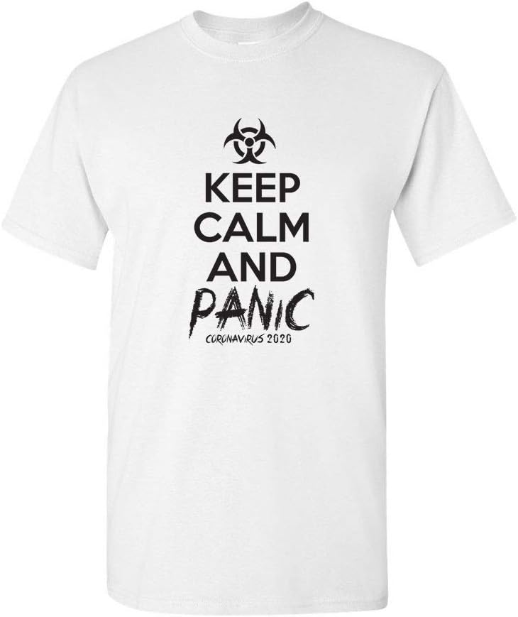 GutterShock Keep Calm and Panic CoronaVirus 2020 Social Distancing Parody Pandemic Humor Funny Tee T-Shirt