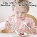 Baby Feeding Set,Including Bowl with Suction, Dish, Bendable Fork and Spoon, Adjustable Baby bib, and Snack Cups. Harmless, Silicone, Easy to Clean Again, Perfect Infant Baby Shower Gift - Green