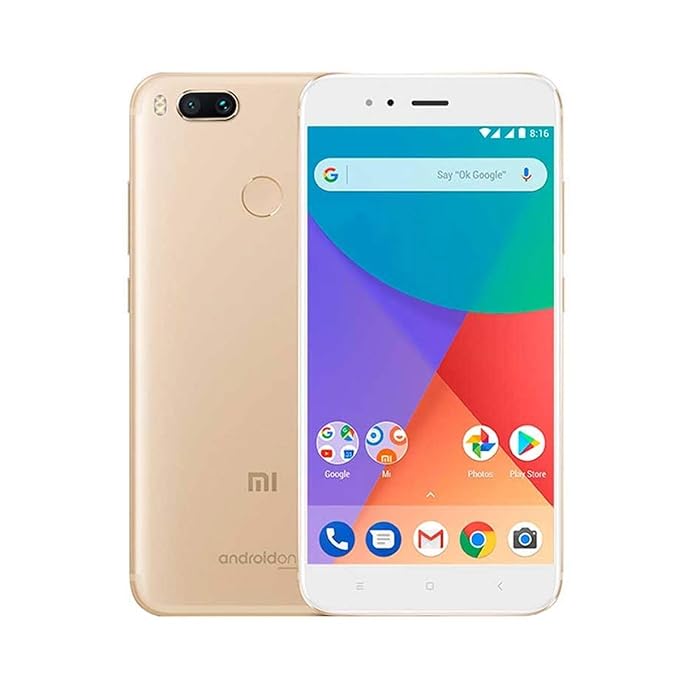 Xiaomi Mi A1 Smartphone 32GB (Dual SIM, 14cm (5.5') FHD Display, 12 MP Kamera, Android 7.1.2) Weiß/Gold