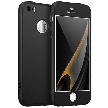 AILZH kompatibel für HandyHülle iPhone 5/5S/5SE Hülle 360°Schutzhülle PC Shell Anti-Schock Anti-Kratz Stoßfänger 360 Grad Ful