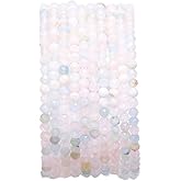 BEADIA Faceted Natural Morganite Stone Round Loose Semi Gemstone Beads for Jewelry Making 3-3.5mm 38cm