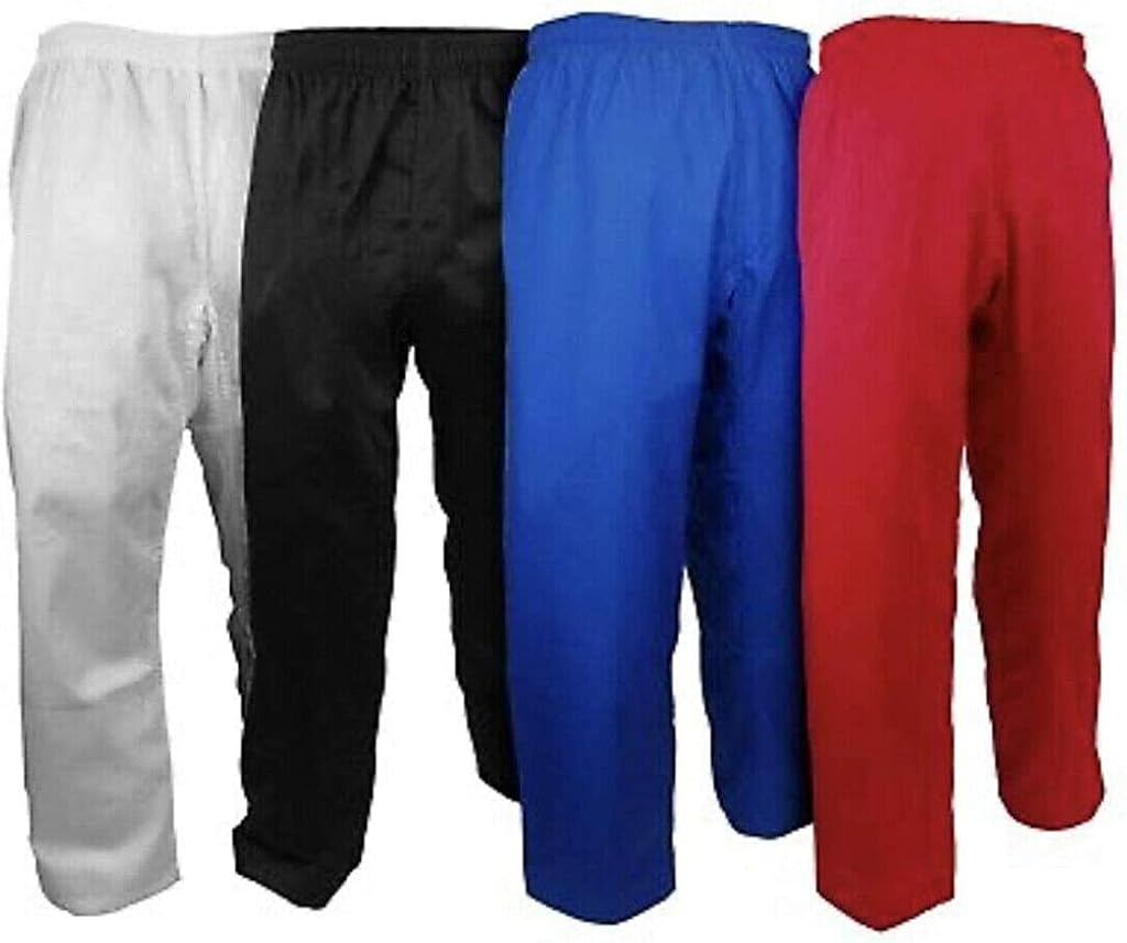 Knockout Fight Gear Karate Pants Taekwondo 7.5oz TKD Kids Adult Gi Pant