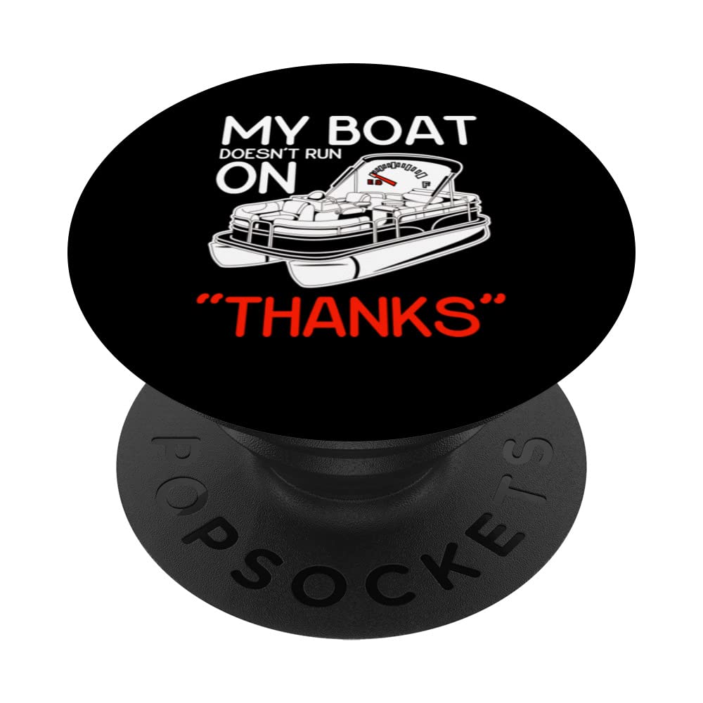 Captain Pontoon Boat Pontune Boat PopSockets Swappable PopGrip