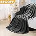 Fleece Blankets for The Bed Extra Soft Brush Fabric Super Warm Sofa Blanket (King-90X108inch,Dark Grey)