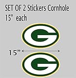 2 Green Bay Packers NFL vinyl sticker decal for cornhole 15