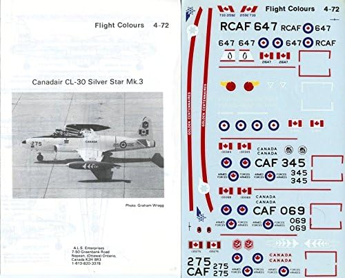 Flight Colours 1:72 Canadian CL-30 Silver Star Mk.3 Decal #4-72