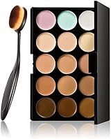 LyDia 15 Nude Concealer Contour Palette & Oval Foundation Makeup Brush Kit view 1