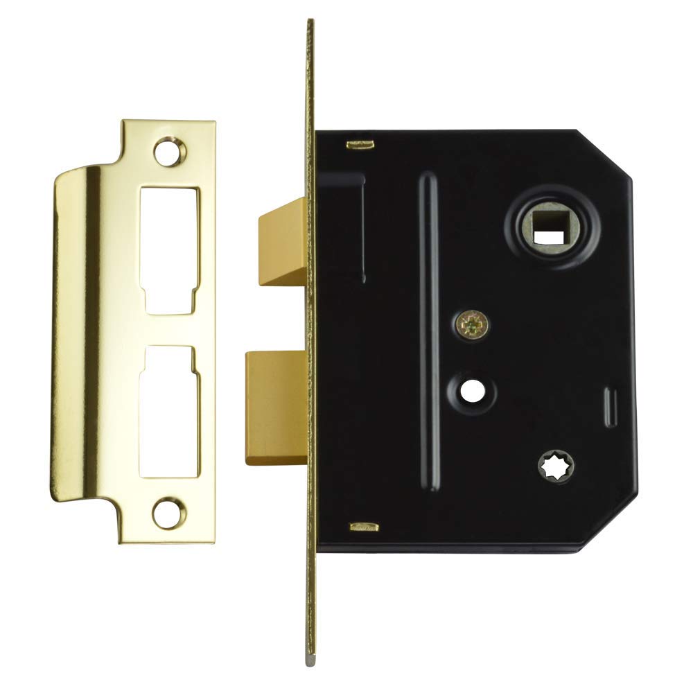 Union Locks 2294 Mortice Bathroom Lock 76mm - Polished Brass (Boxed)