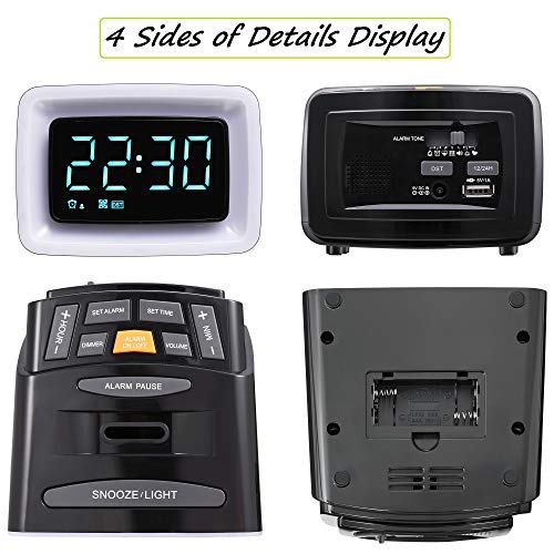 Fragrance Wake-up Alarm Clock for Bedroom, Aromatherapy Essential Oil Capsules,100% Natural Ingredients, 7 Color Night Light & 7 Ringtones, 5-Level Dimmer & Volume, DST, USB Charger, Snooze, 12/24H