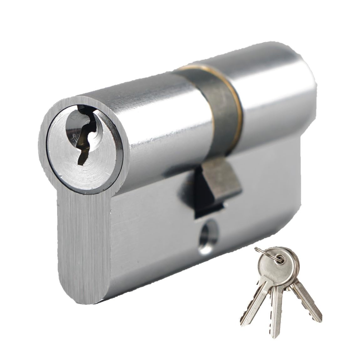 WK Electrical - Cylinder Lock Euro Profile, 5pins Anti-Pick, High Security Anti-Theft, Resistance to Corrosion (35/35mm -Chrome)
