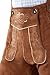 Bavarian traditional leather trousers Lederhosen with suspenders kastanienbraun 52 (36inch)